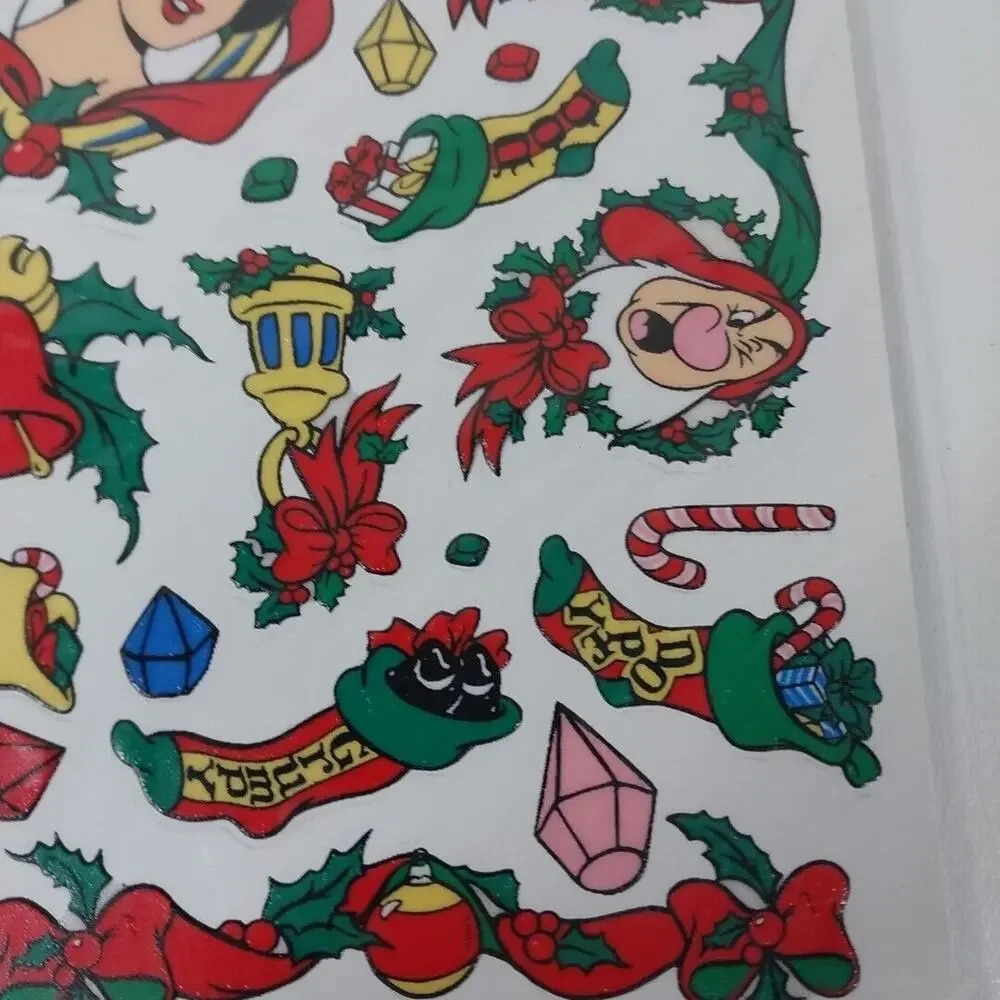 Disney Christmas Smart Stix Snow White Seven‎ Dwarfs Reusable Stickers Decals